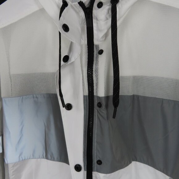 DKNY White and Gray Windbreaker Jacket Sz. XL - Picture 5 of 16